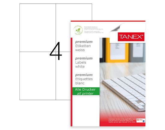 Picture of STICKERS WHITE 105X148.1MM 100PCS