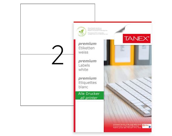 Picture of STICKERS WHITE 210X148.5MM 2/A4 100PCS
